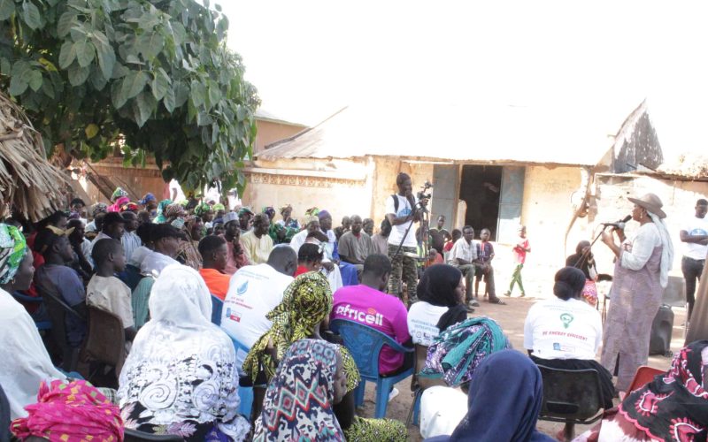 Jamilatou Saidy addressing consumers during the recently concluded 'Bantaba' in Bati Ndarr, CRR